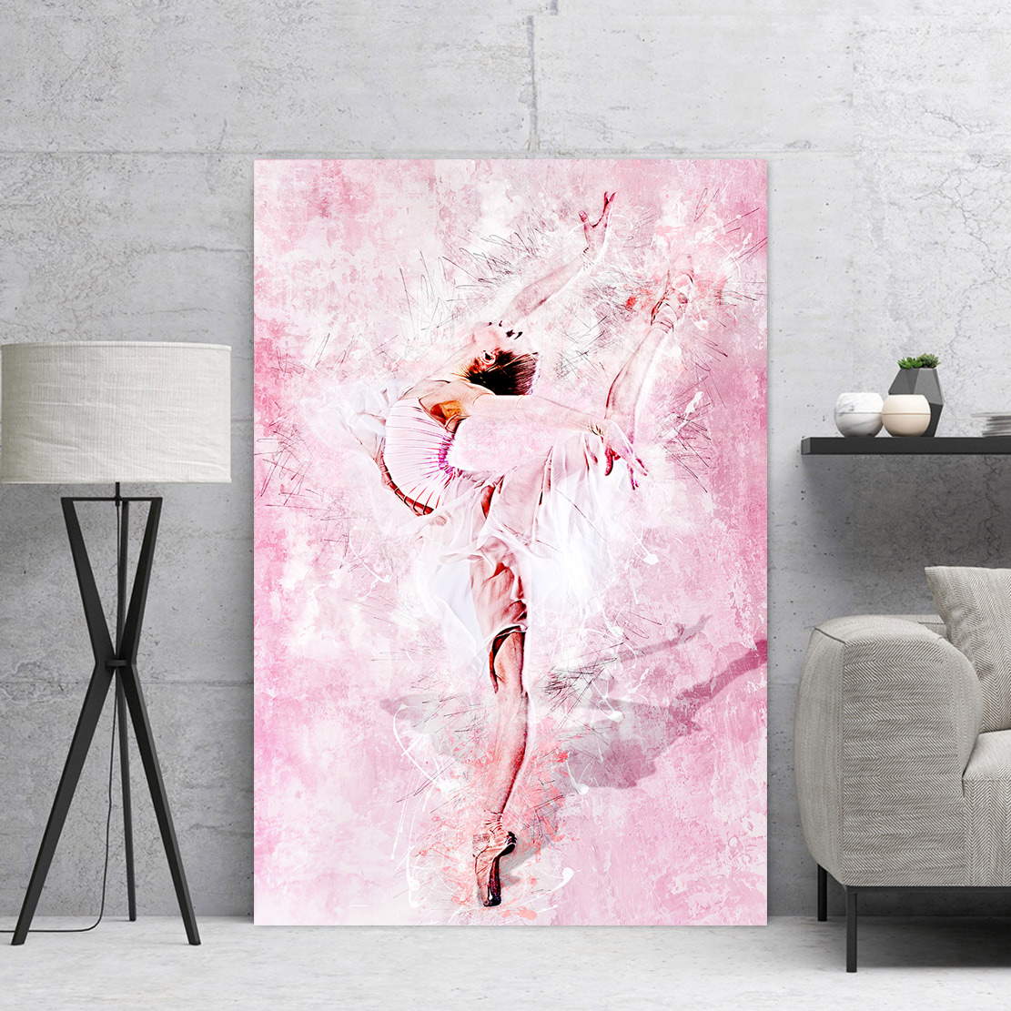 Wandbild Leinwandbild Ballerina Pink Style