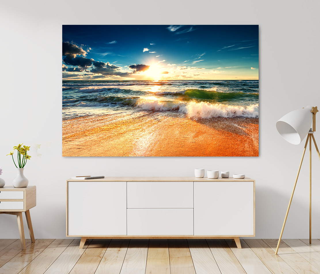 Wandbild Leinwandbild Sunset Beach