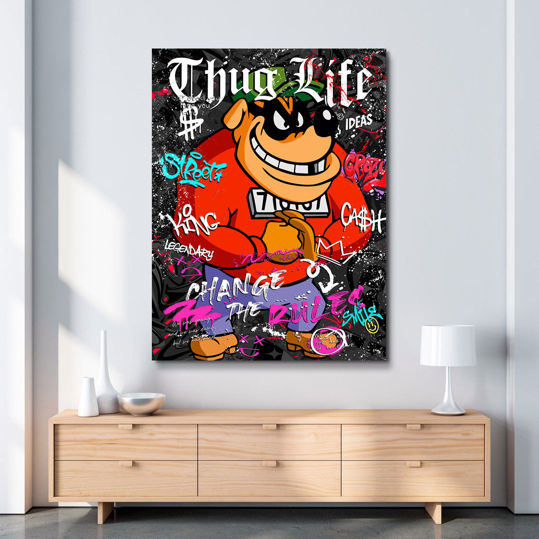 Pop Art Wandbild Panzerknacker Thug Life Black Style