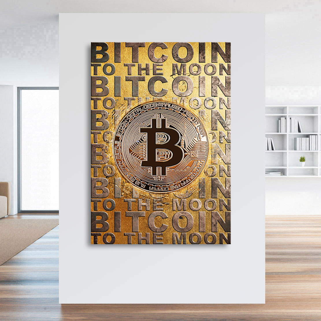 Wandbild Leinwandbild Bitcoin Abstrakt