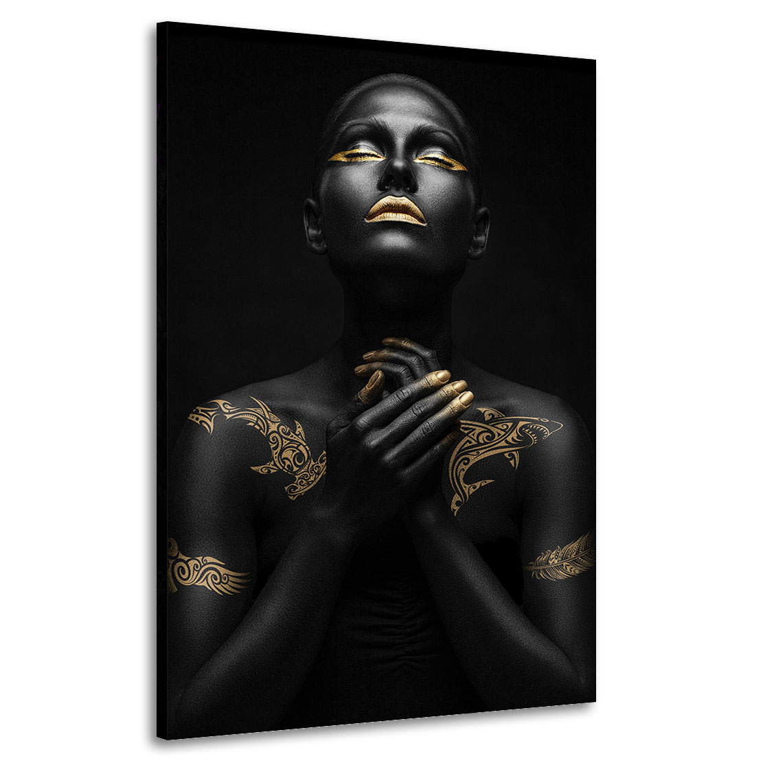 Wandbild sensual Maori Woman Gold Style