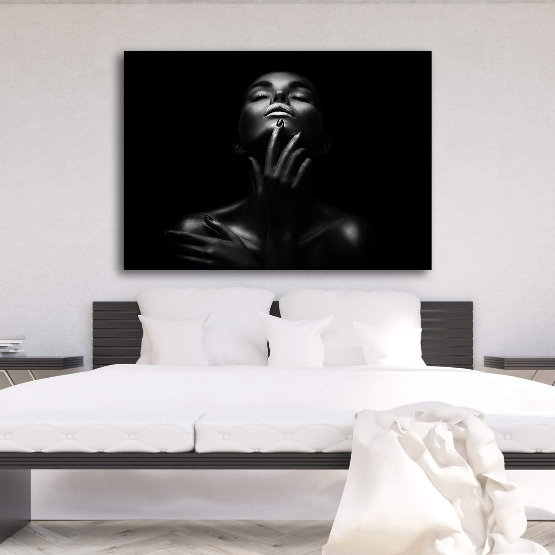 Wandbild sensual dark Woman Silver