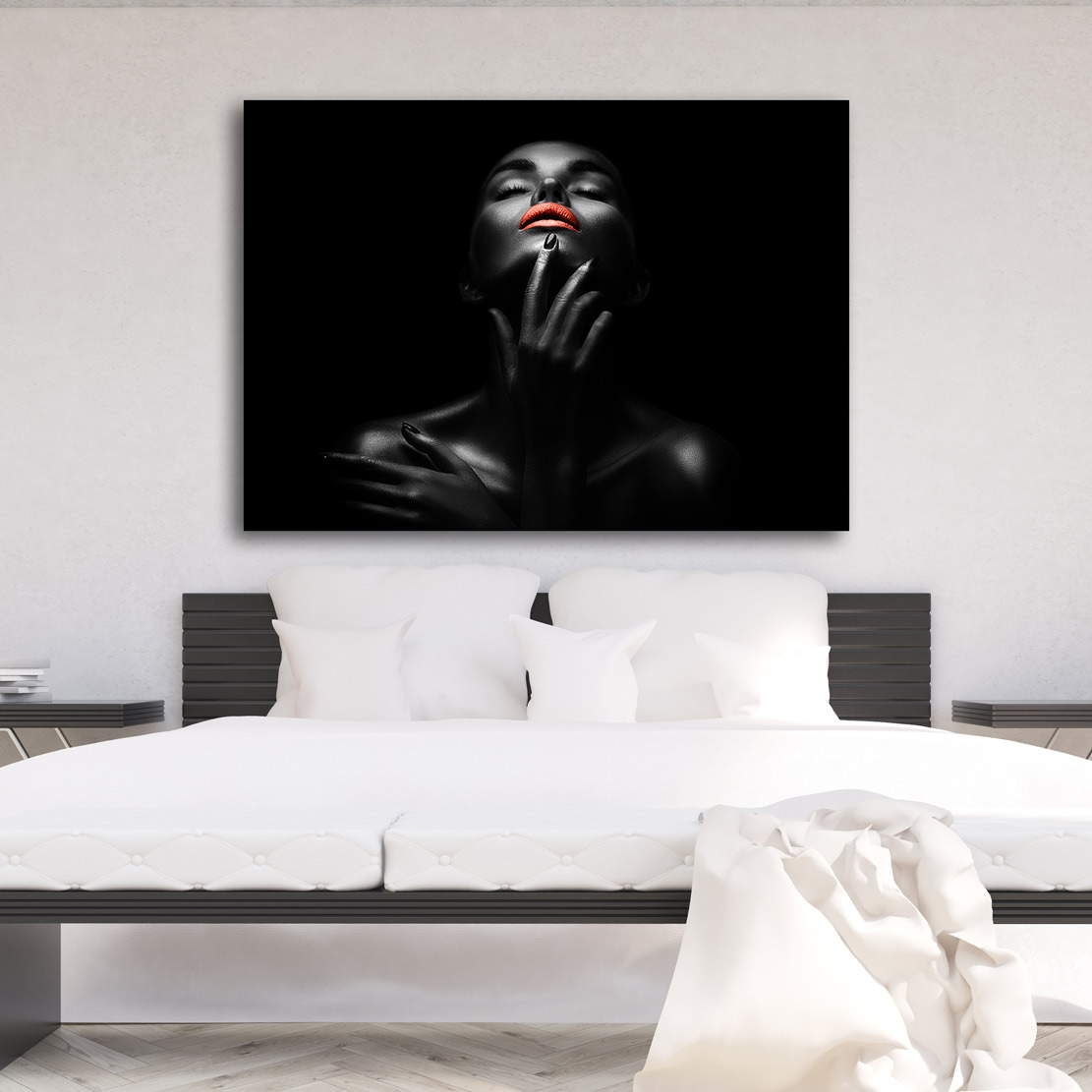 Wandbild sensual dark Woman Red