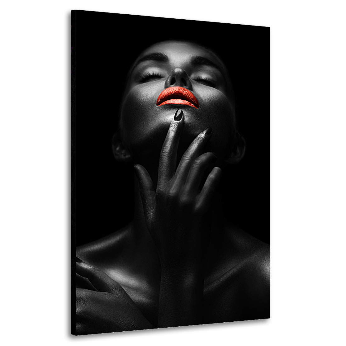 Wandbild sensual dark Woman red Lips