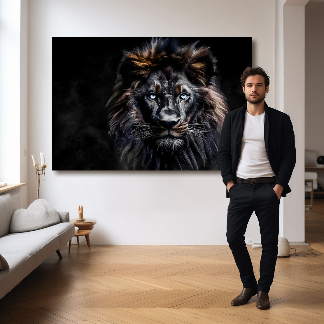 Wandbild Black Lion