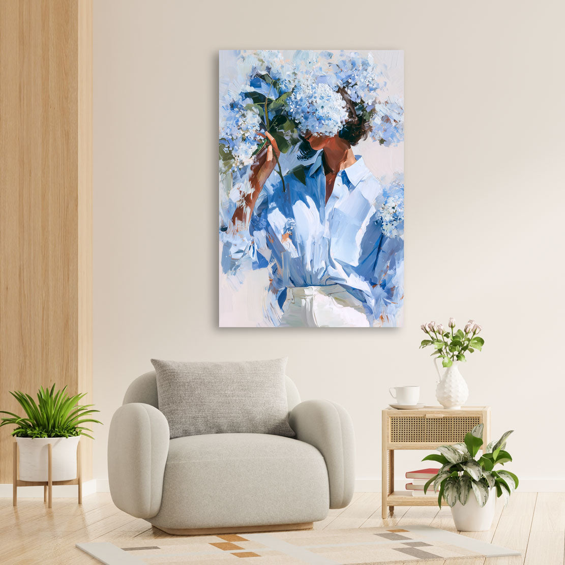 Blue Bloom Portrait Wandbild