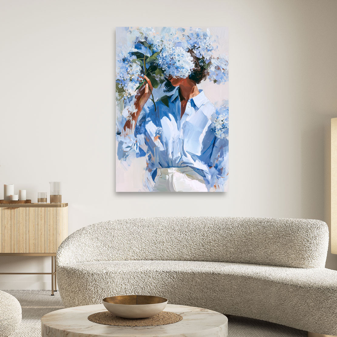 Blue Bloom Portrait Wandbild