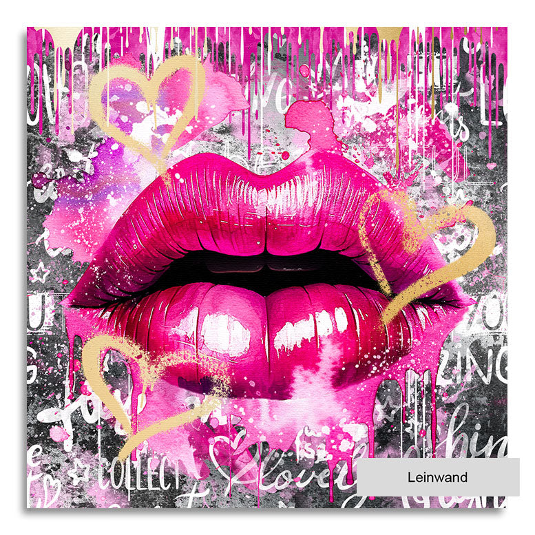 Pop Art Wandbild Sweet Pink Lips