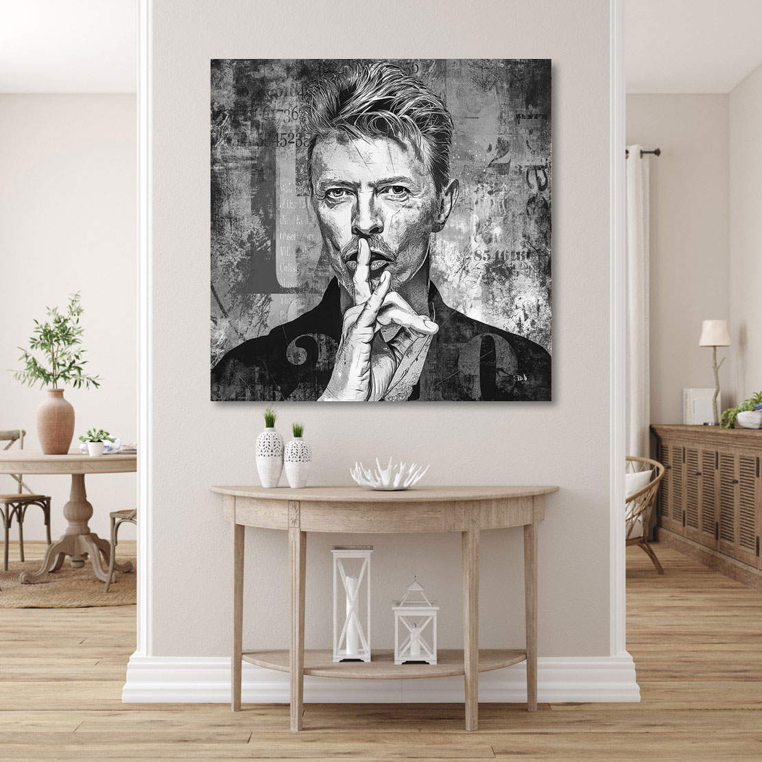 Wandbild Leinwandbild David Bowie Abstrakt Black and White