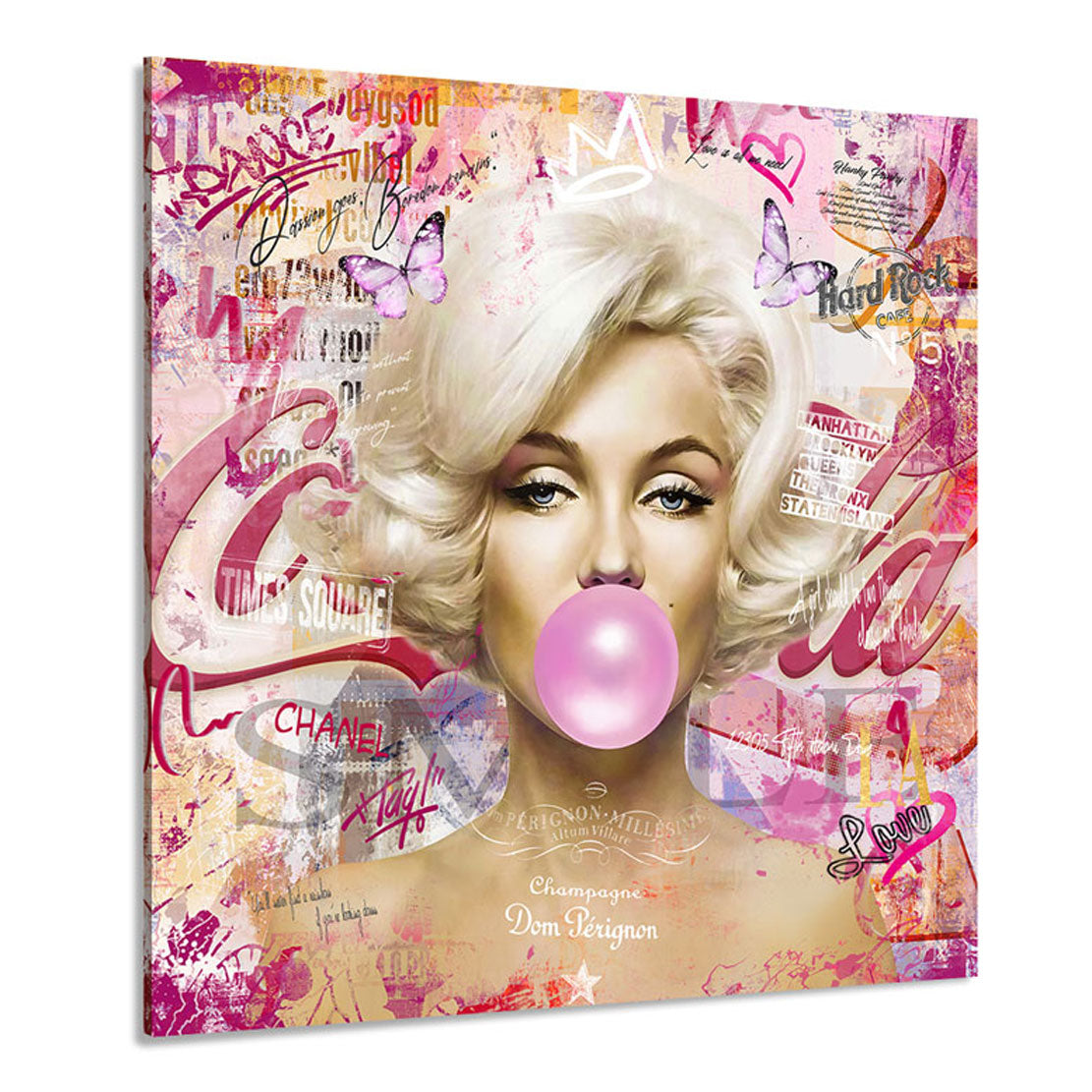 Wandbild Marilyn Monroe Bubble Gum Pop Art Style