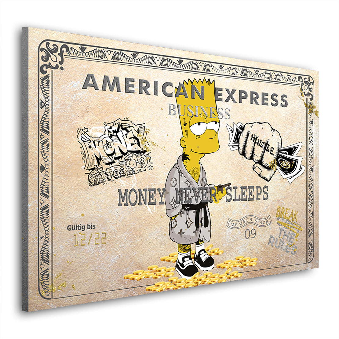 Leinwandbild Amex Bud Pop Art Retro Style