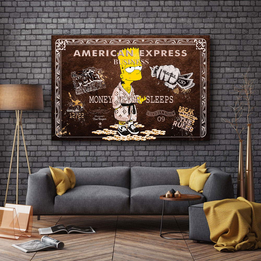 Leinwandbild Amex Bud Pop Art Vintage Style