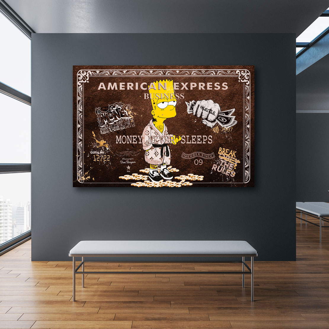 Leinwandbild Amex Bud Pop Art Vintage Style