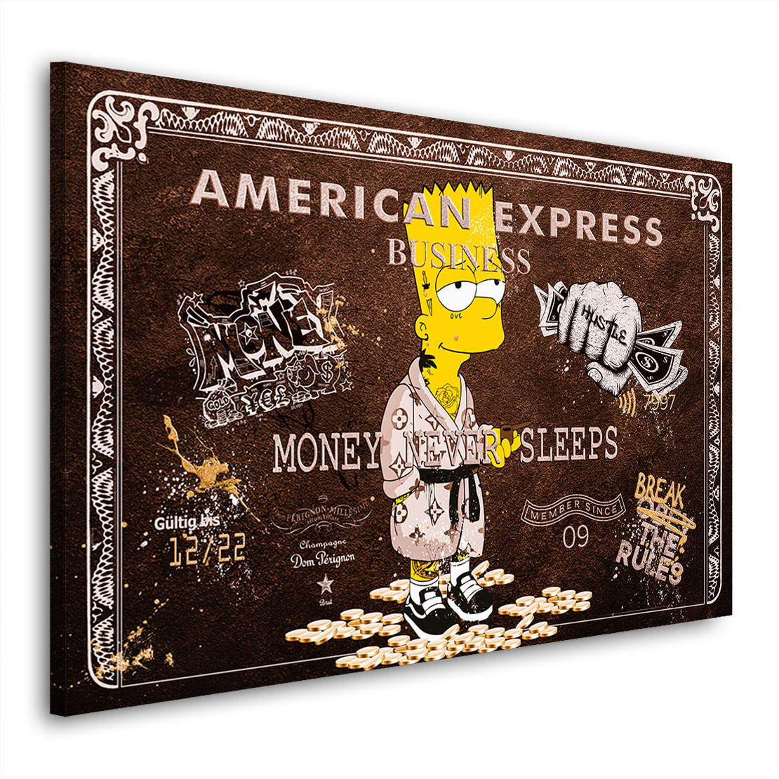 Leinwandbild Amex Bud Pop Art Vintage Style