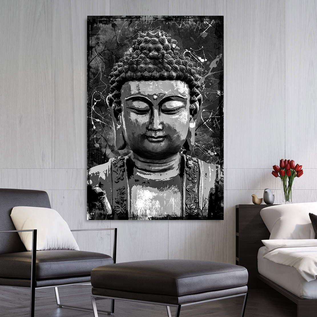 Wandbild Buddha dark style