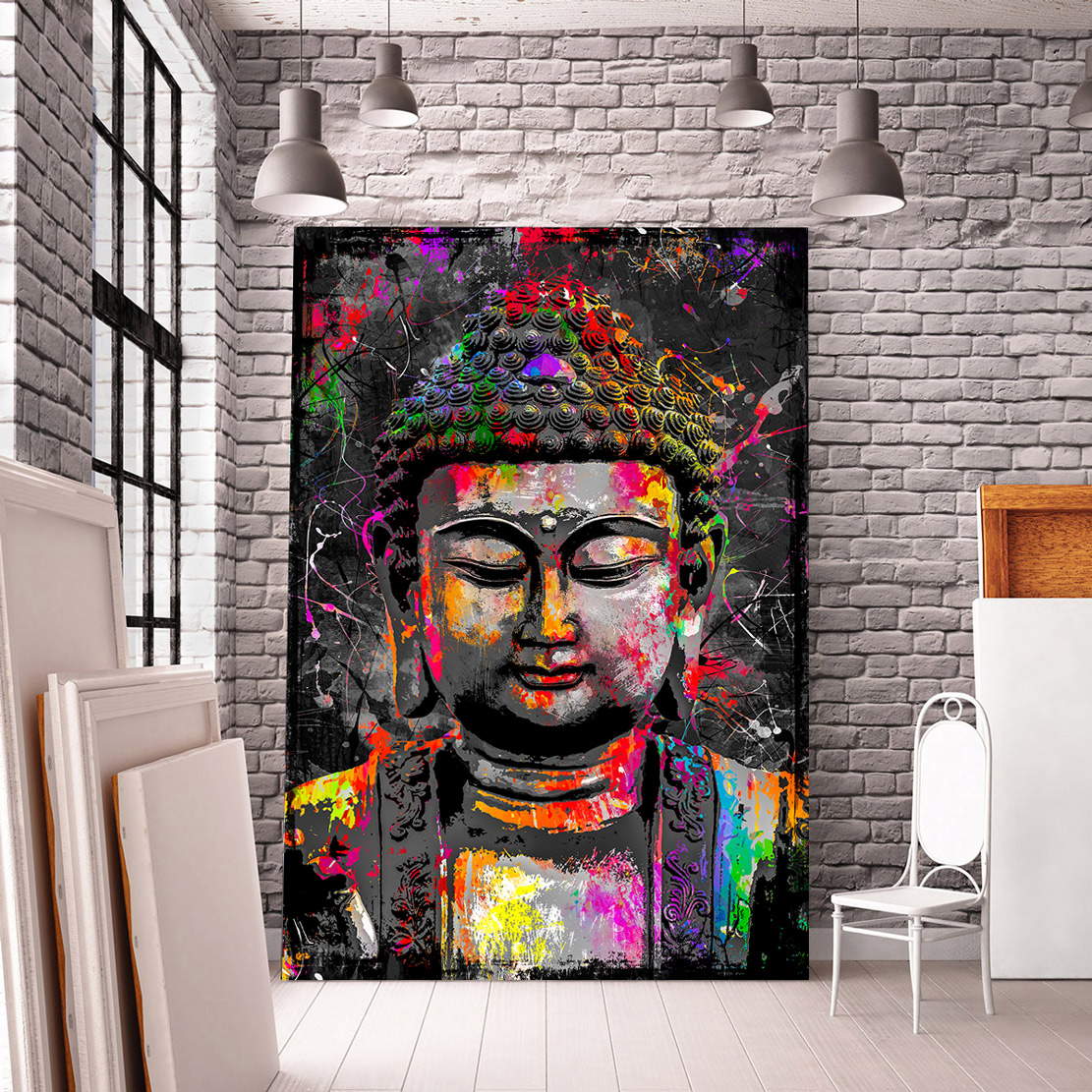 Wandbild Leinwandbild Buddha Color