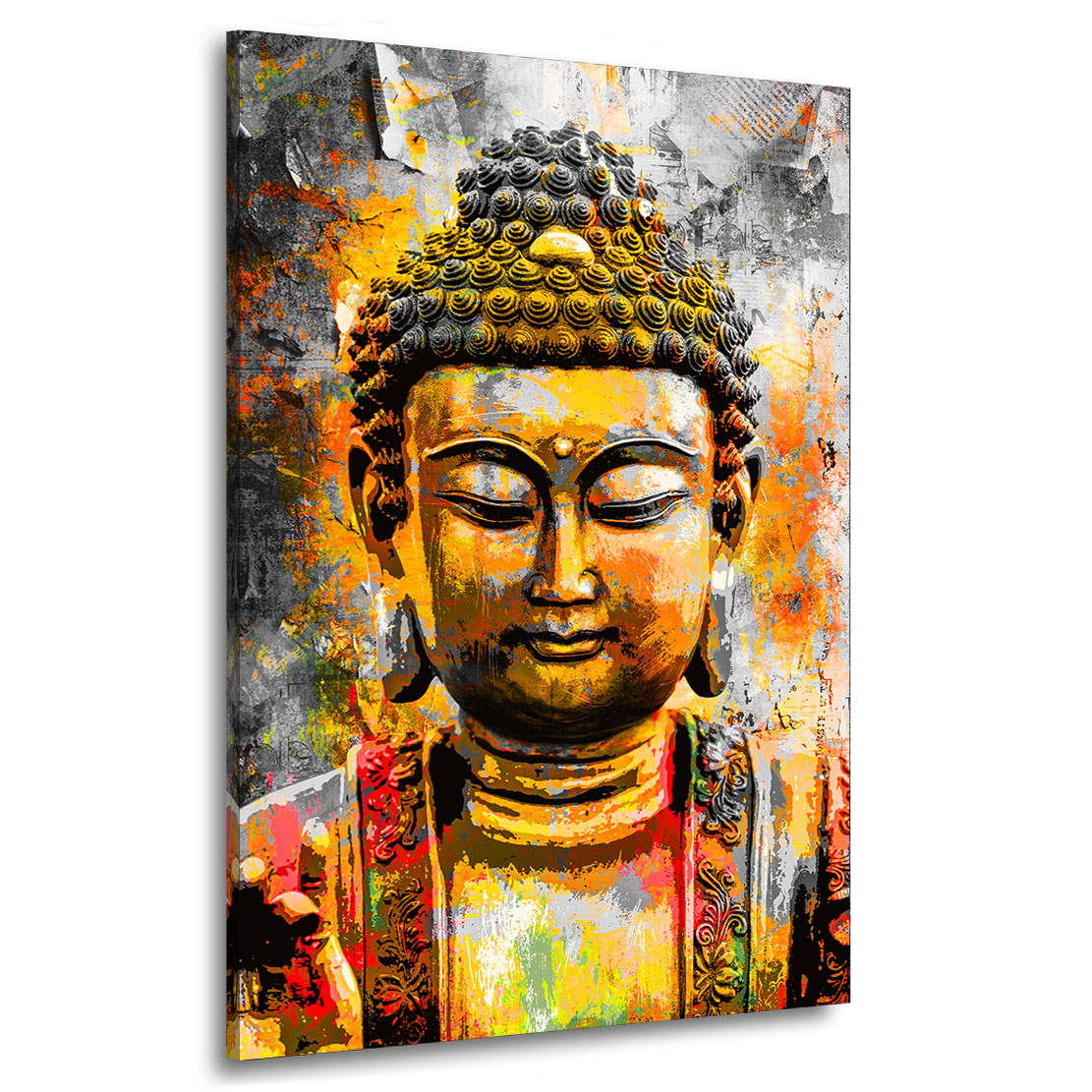 Wandbild Leinwandbild Buddha Yellow Style