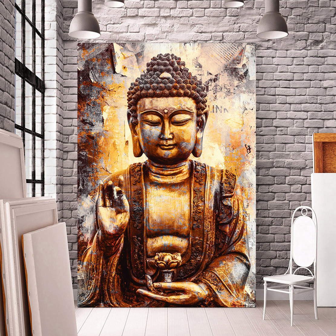 Wandbild Buddha Vintage