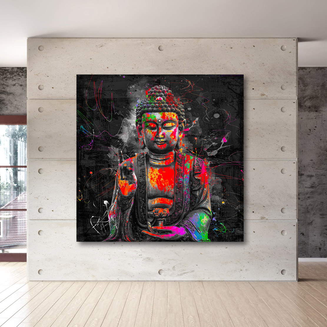 Wandbild Buddha Pop Art Style