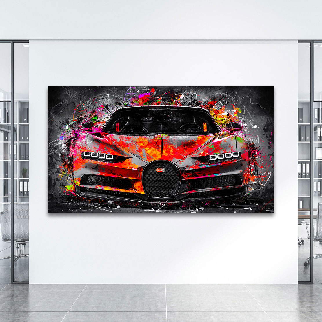 Auto Leinwandbild Bugatti Pop Art Style