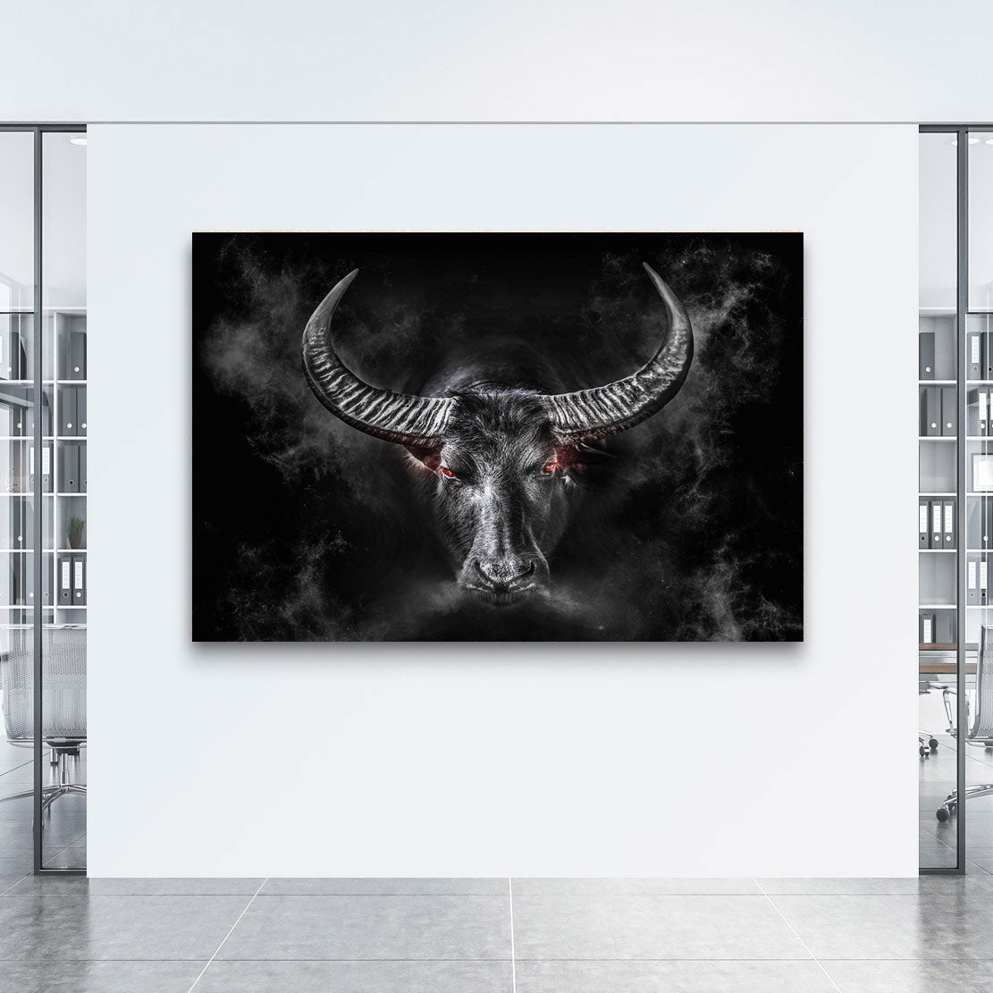 Wandbild Leinwandbild Stier Red Eyes