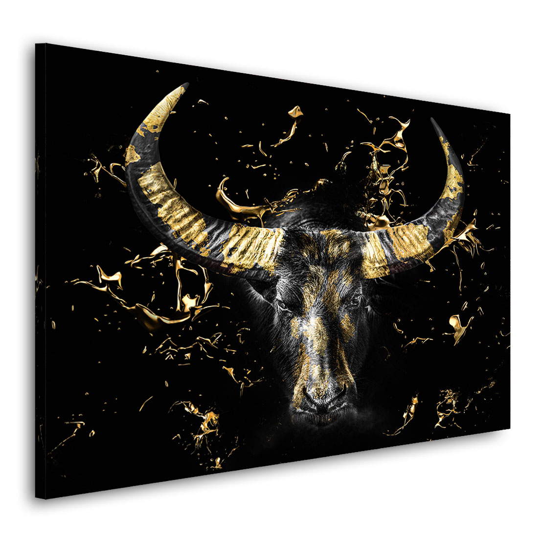 Wandbild Leinwandbild Stier Gold Abstrakt