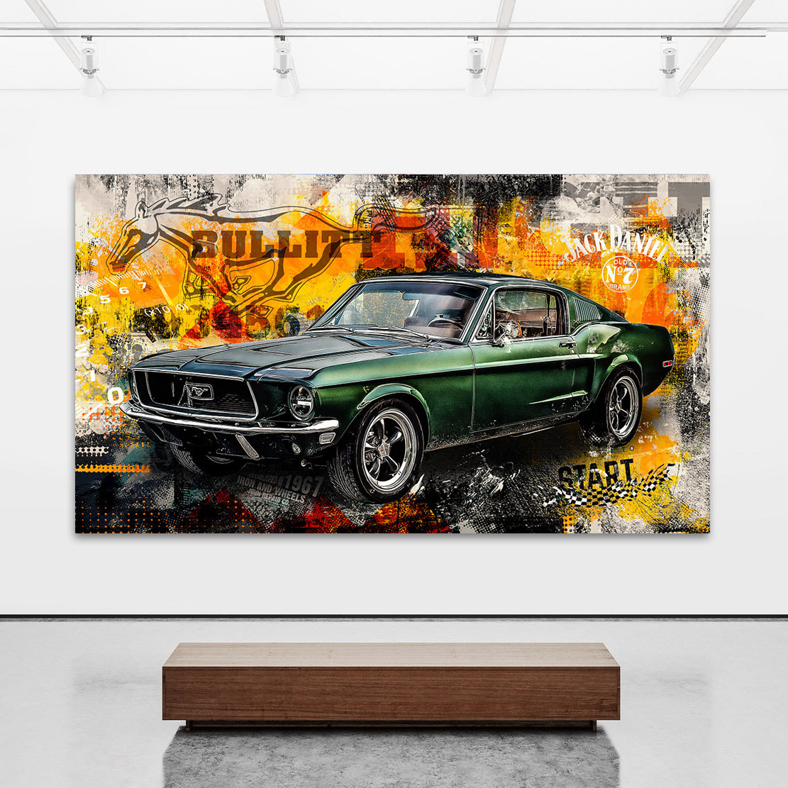 Wandbild Ford Mustang Bullitt Pop Art