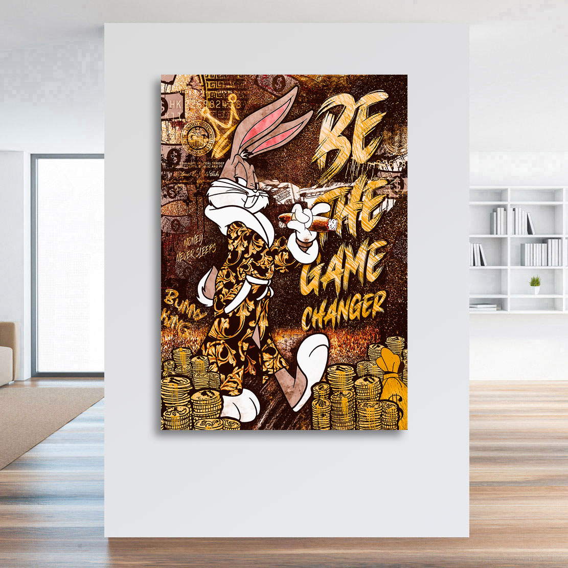 Leinwandbild Mr. Bunny Game Changer Vintage Style