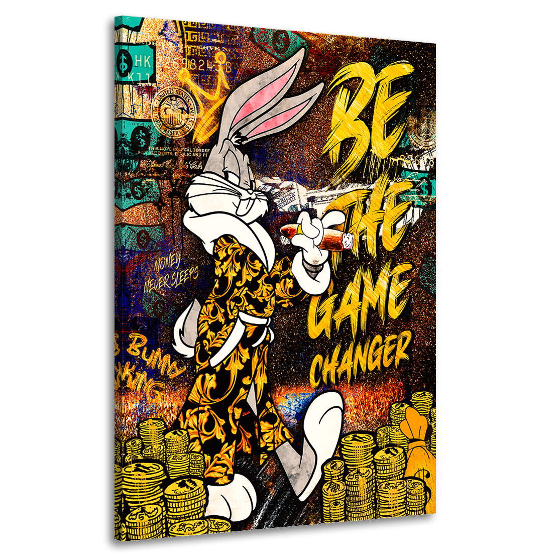 Leinwandbild Mr. Bunny Game Changer Pop Art Style