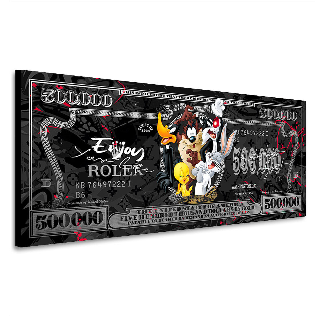 Motivations Leinwandbild Mr. Bunny and Friends Silver Style