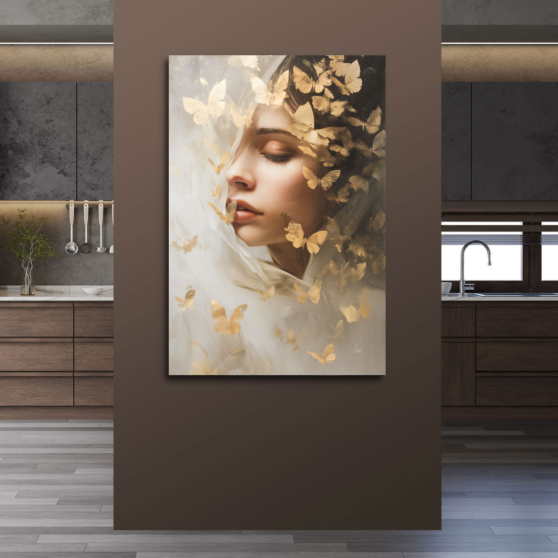 Ethereal Butterfly Muse Wandbild