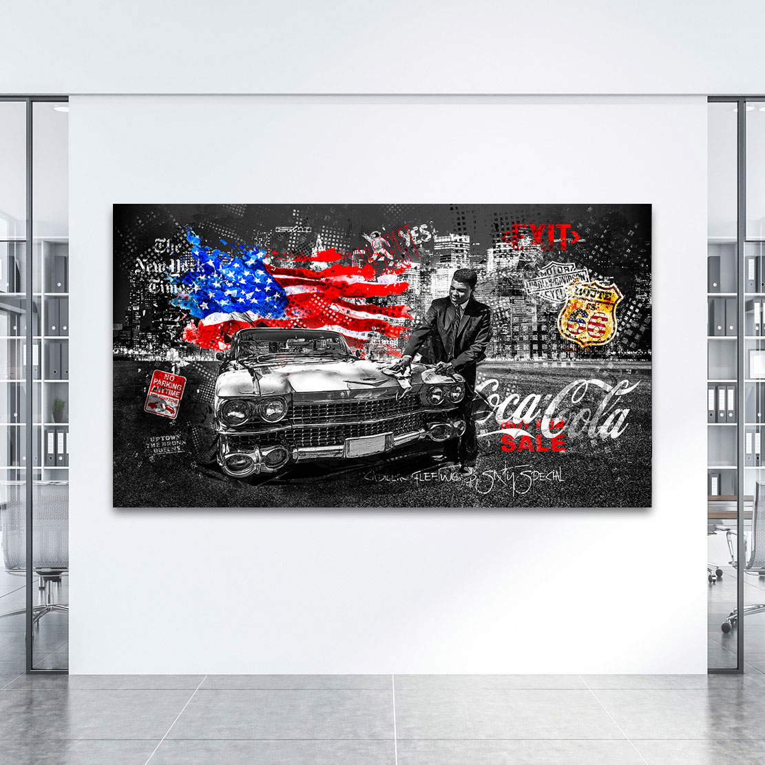 Leinwandbild Muhammad Ali Cadillac Pop Art