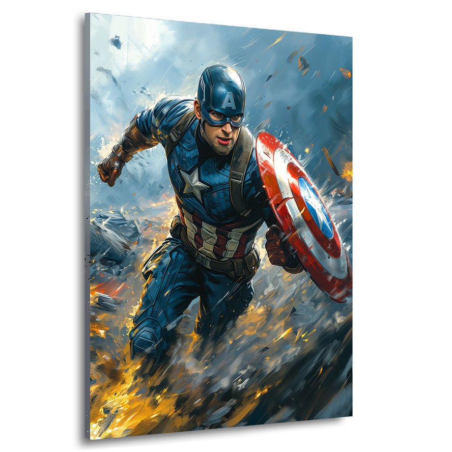 Wandbild Captain Amerika Abstrakt
