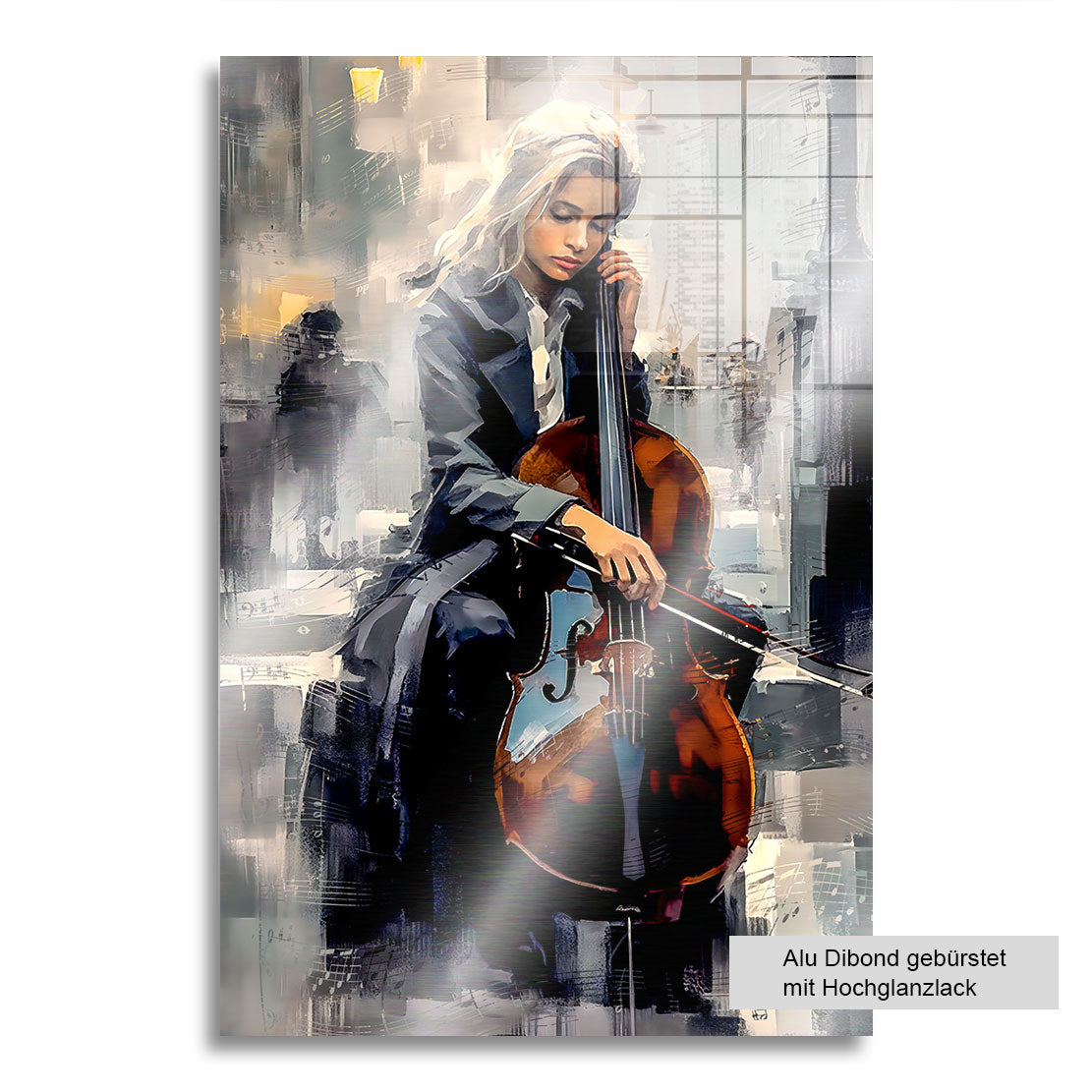 Musik Wandbild Cello Straßenmusikantin