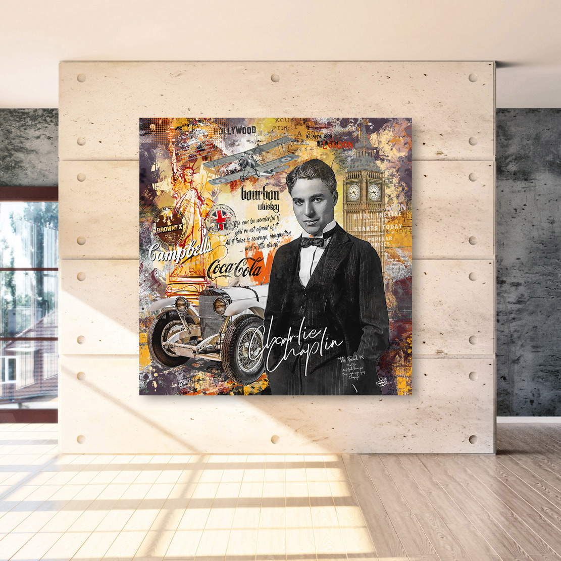Leinwandbild Charlie Chaplin Pop Art Modern