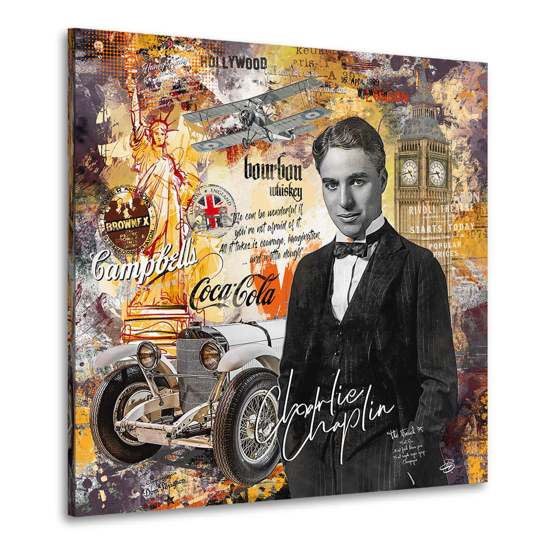 Leinwandbild Charlie Chaplin Pop Art Modern