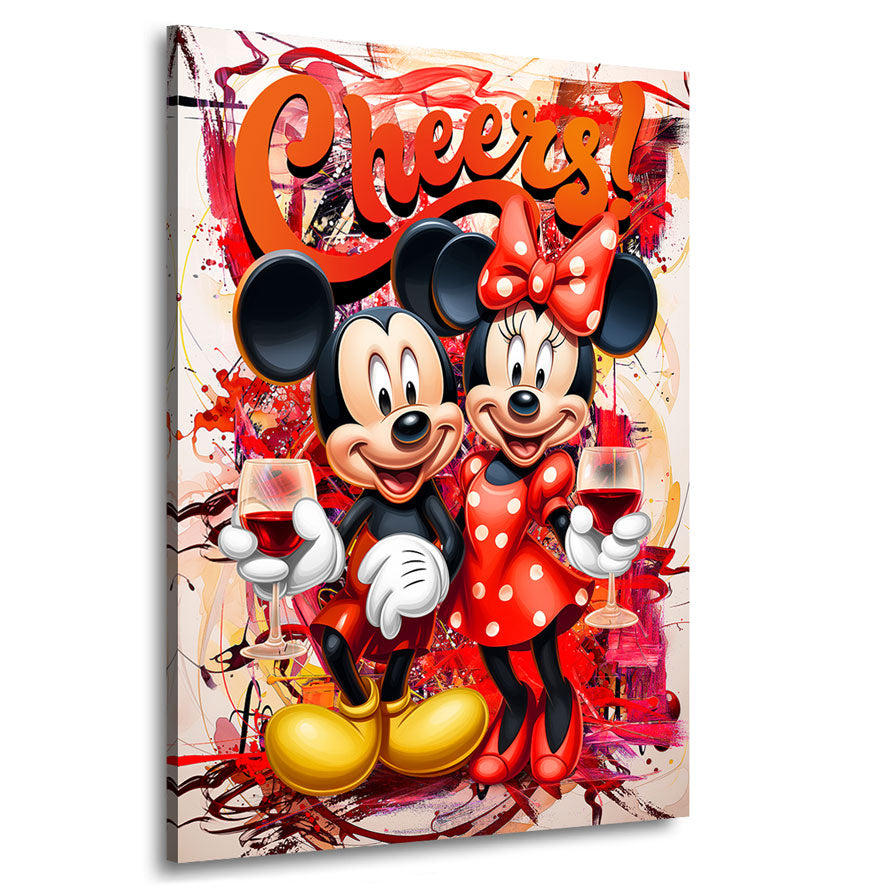 Pop Art Wandbild Minnie & Micky Cheers