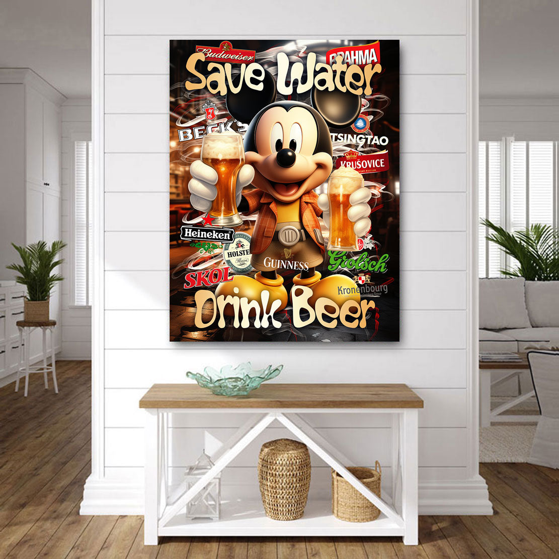 Pop Art Wandbild Micky Save Water