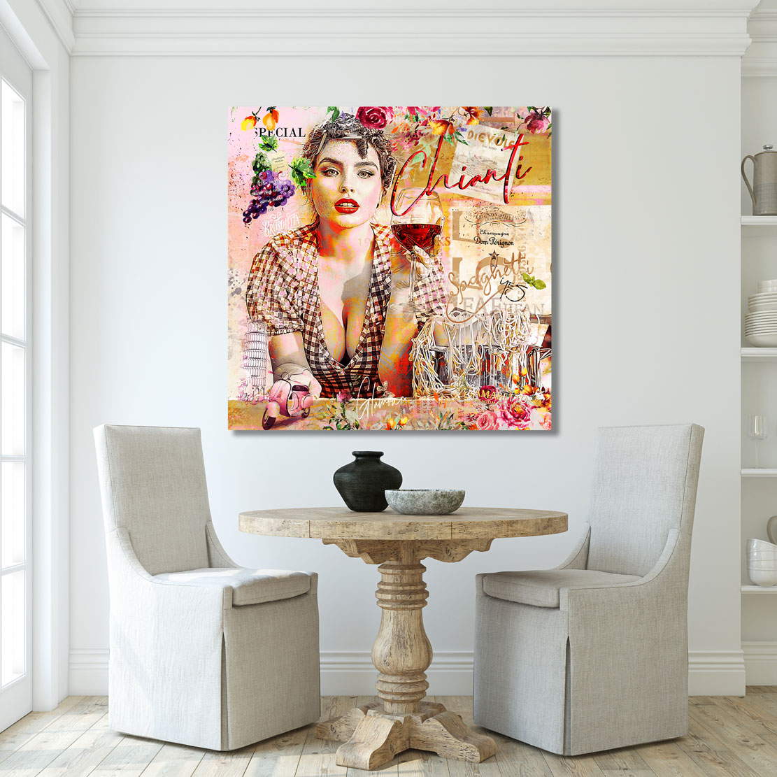 Wandbild Leinwandbild Chianti Pop Art Modern