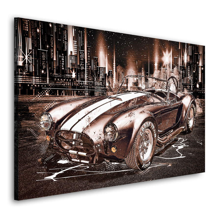 Auto Leinwandbild AC Cobra Retro City Style