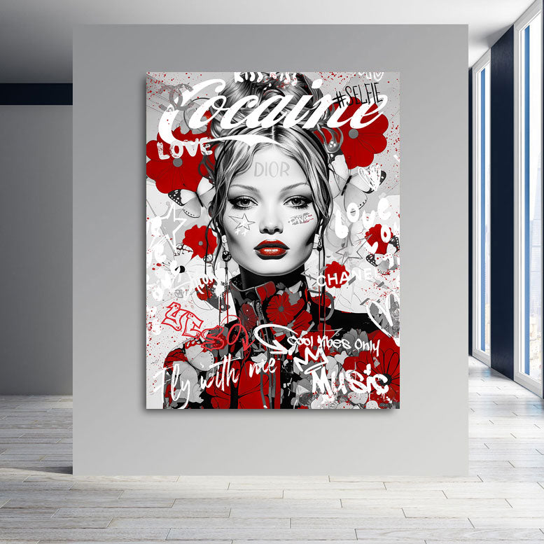 Pop Art Wandbild Cocaine Red Lifestyle