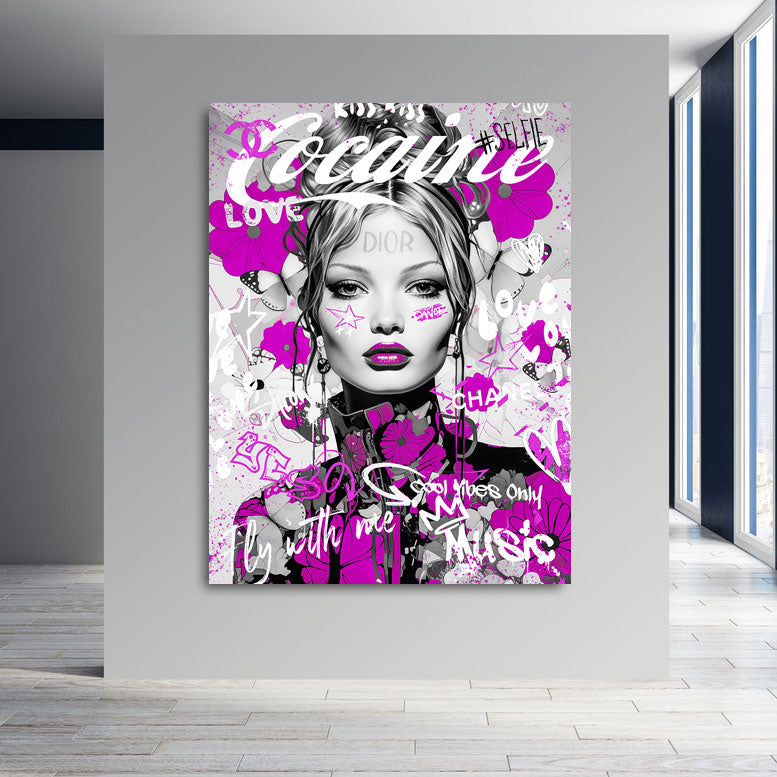 Pop Art Wandbild Cocaine Fly With Me