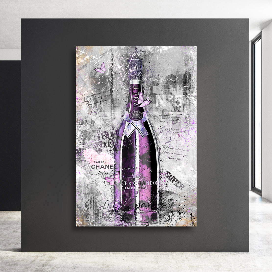 Wandbild Leinwandbild Champagner Lifestyle Pop Art