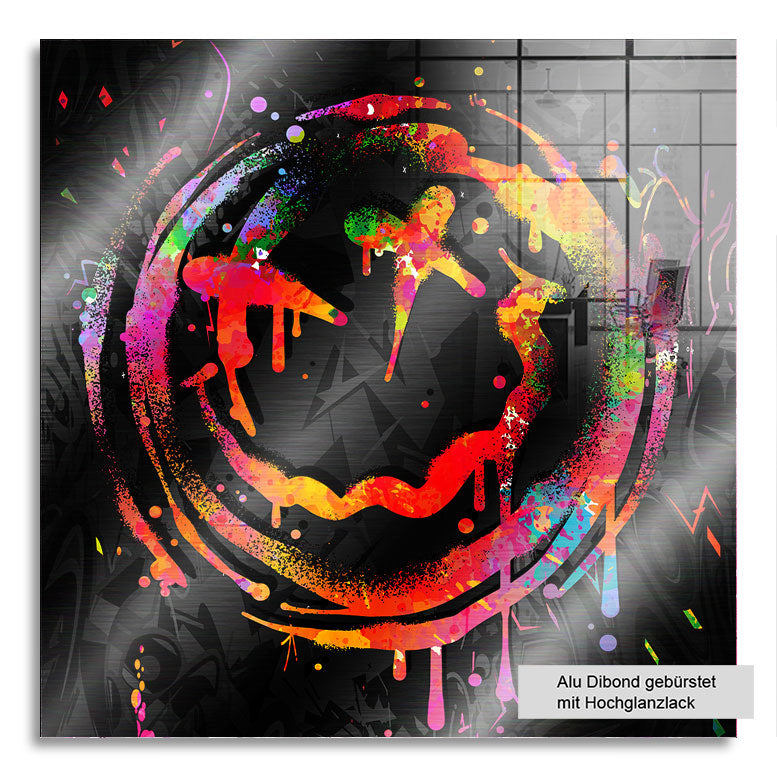 Pop Art Wandbild Smiley Abstrakt