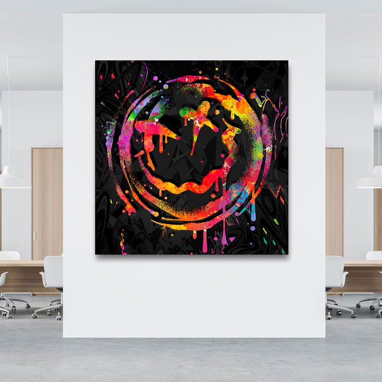 Pop Art Wandbild Smiley Abstrakt