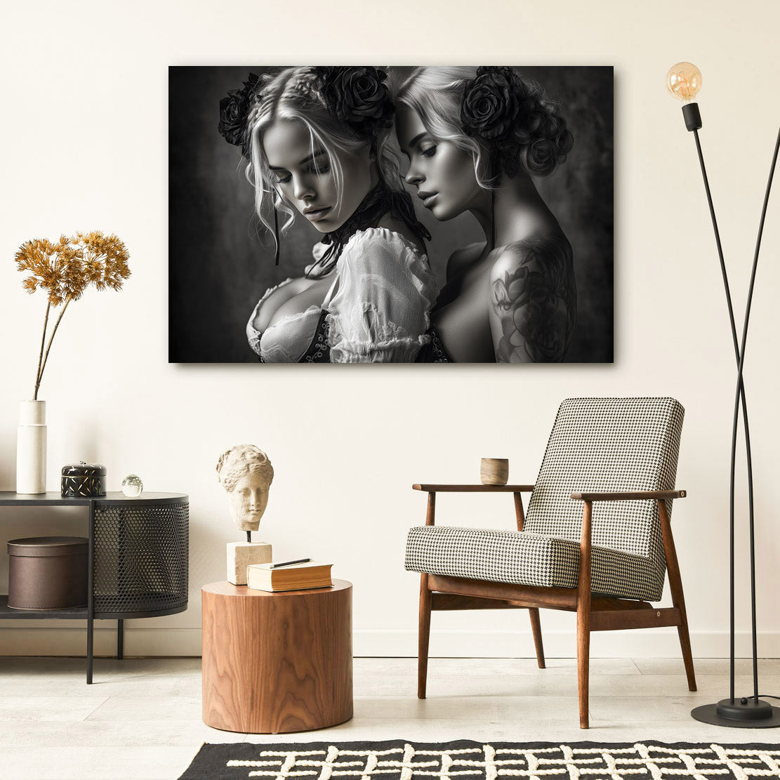 Sensual Roses Noir Beauty Twins Wandbild