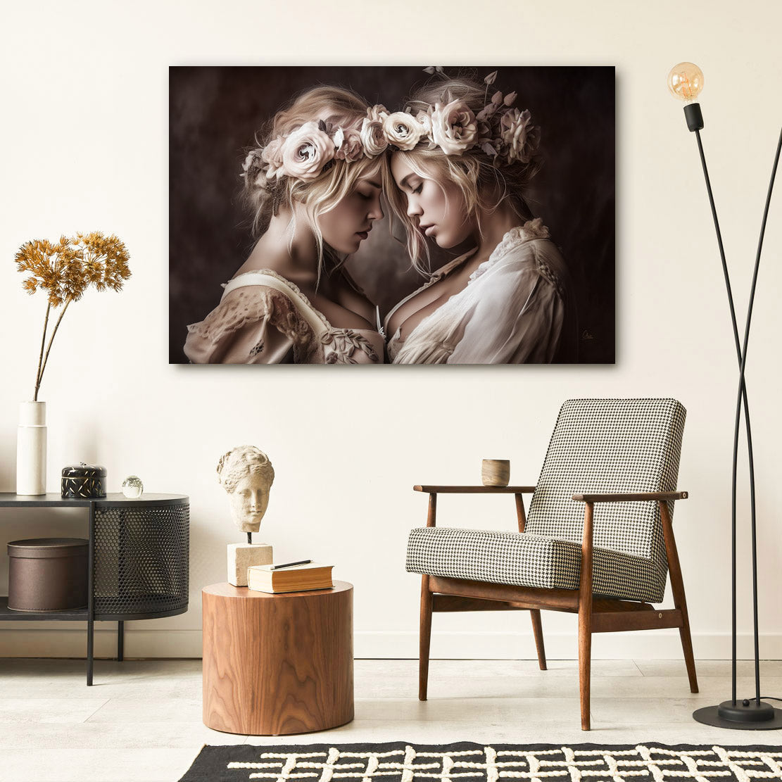 Romantic Grace Erotic Flower Women Wandbild