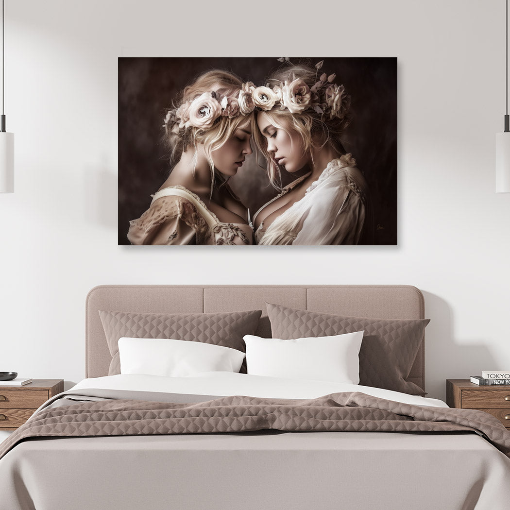 Romantic Grace Erotic Flower Women Wandbild