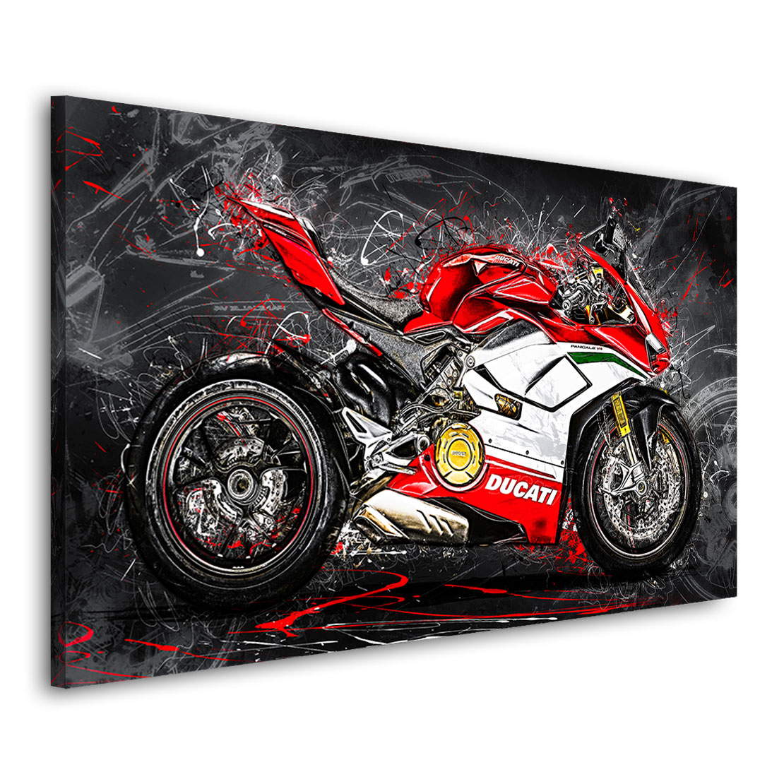 Wandbild Leinwandbild Ducati Panigale V4 Abstrakt Style Motorradbild