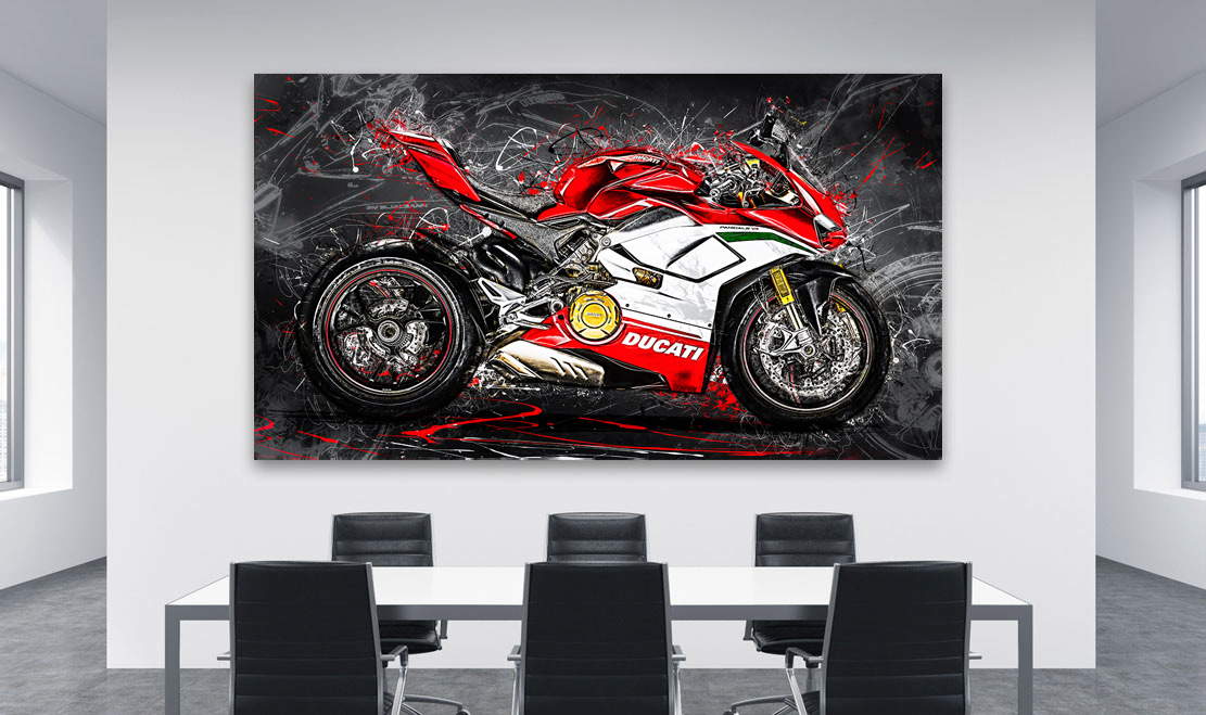 Wandbild Leinwandbild Ducati Panigale V4 Abstrakt Style Motorradbild